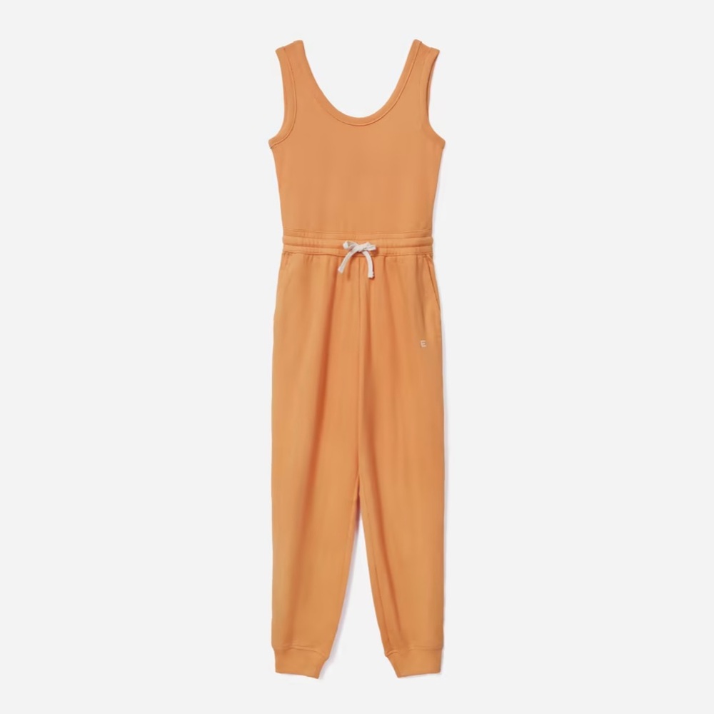 NWT Everlane French Terry Jumpsuit XS Orange